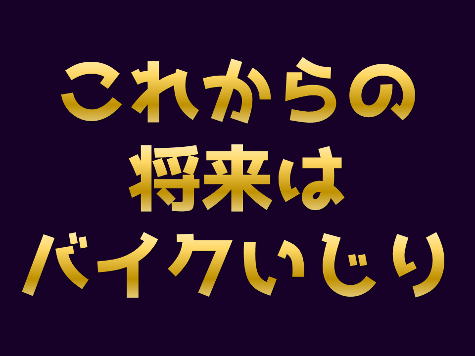 これからの将来はバイクいじり