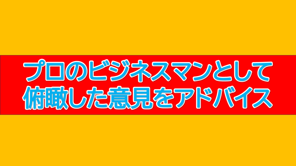 プロのビジネスマンとして俯瞰的な意見